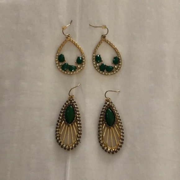 Jewelry - Gold and Green Earrings